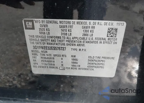 2014 Cadillac Srx Luxury Collection из США, поврежденный, VIN 3GYFNEE32ES576727